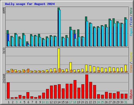 Daily usage for August 2024