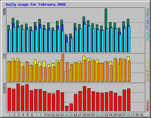 Daily usage for February 2026