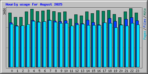 Hourly usage for August 2025